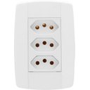 Ver imagem 1 de Tomada Elétrica Tripla Completa Branca 10A Linha Lev - Ilumi
