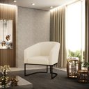 Ver imagem 2 de Kit 2 Poltronas Stella Linho Bege A19 Base Industrial Preto - D’Rossi