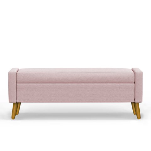 Recamier Bau Paris 1,40m Suede Rosa Bebe - Inova Decor Inova Decorações