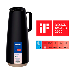 Garrafa Térmica Tramontina Exata Ampola de Vidro 1L Preto - 4