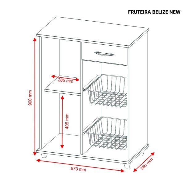 Armário para Cozinha com Fruteira Belize Nogal Trend/branco - 3