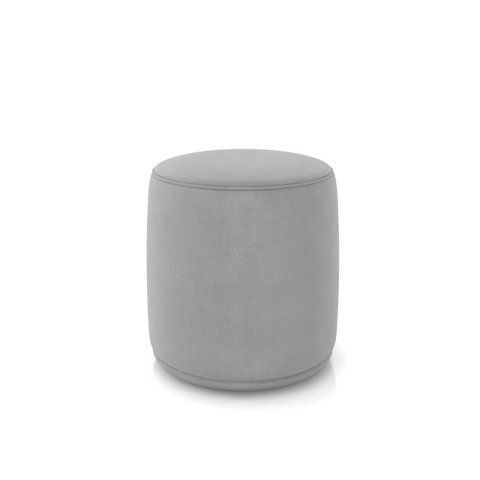 Puff Redondo Orgânico para Sala Malu Suede Cinza M11 - D’Rossi