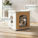 Ver imagem 2 de Mesa de Cabeceira Pet Casinha Cachorro Gato Madeira MDF:Mel