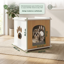 Ver imagem 3 de Mesa de Cabeceira Pet Casinha Cachorro Gato Madeira MDF:Mel
