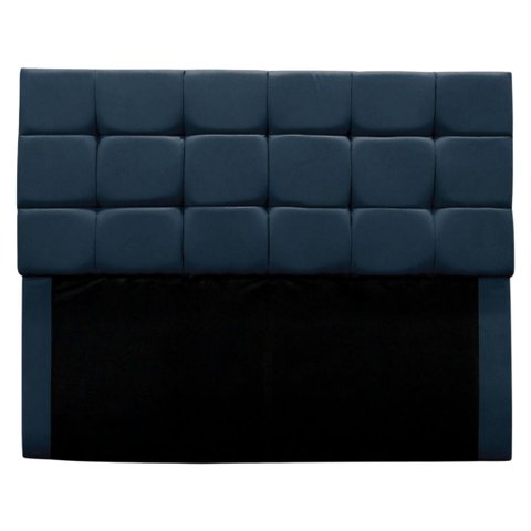 Cabeceira Estofada Cama Box Casal 140 Cm Bianca Suede: Azul Marinho