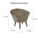 Ver imagem 5 de Poltrona Decorativa Pétala Pés Palito Suede Capuccino - Ds Estofados