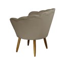 Ver imagem 3 de Poltrona Decorativa Pétala Pés Palito Suede Capuccino - Ds Estofados
