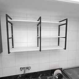 Prateleira Industrial para Cozinha - Aço Preto - 30cm - Modelo Ind14 - 1