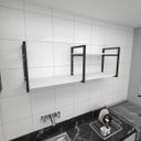 Ver imagem 1 de Prateleira Industrial para Cozinha - Aço Preto - 30cm - Modelo Ind07