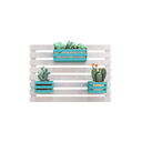 Ver imagem 1 de Floreira Branca de Parede em Madeira Maciça com 3 Cachepôs - Smart Eco