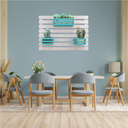 Ver imagem 3 de Floreira Branca de Parede em Madeira Maciça com 3 Cachepôs - Smart Eco