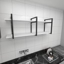 Ver imagem 1 de Prateleira industrial para cozinha aço cor preto prateleiras 30cm modelo ind05