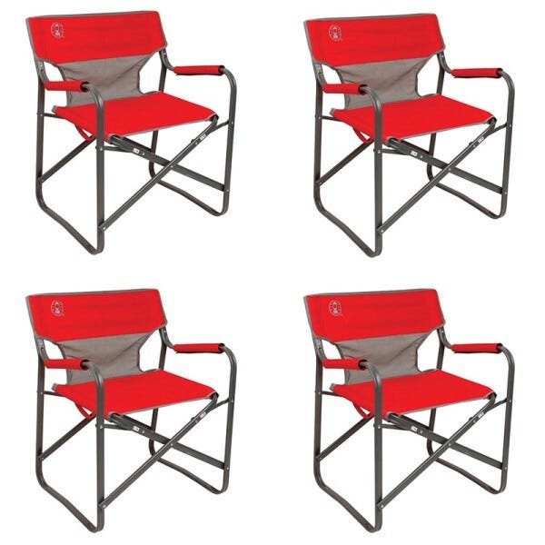 4 Cadeiras Dobráveis para Camping Steel Deck Coleman Vermelha - 1
