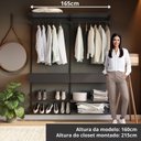 Ver imagem 5 de Closet Aberto Modulado para Solteiro 165cm Eternity Preto