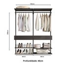 Ver imagem 4 de Closet Aberto Modulado para Solteiro 165cm Eternity Preto