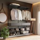 Ver imagem 1 de Closet Aberto Modulado para Solteiro 165cm Eternity Preto