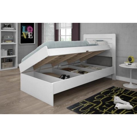 Cama Solteiro Baú Fidji Solteiro com Colchão
