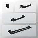 Ver imagem 1 de Kit Banheiro 4 Peças Inox Preto Fosco - Kromus KITRT4AB