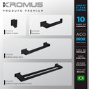 Ver imagem 2 de Kit Banheiro 4 Peças Inox Preto Fosco - Kromus Kitrt4ab