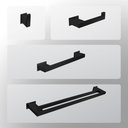 Ver imagem 1 de Kit Banheiro 4 Peças Inox Preto Fosco - Kromus Kitrt4ab