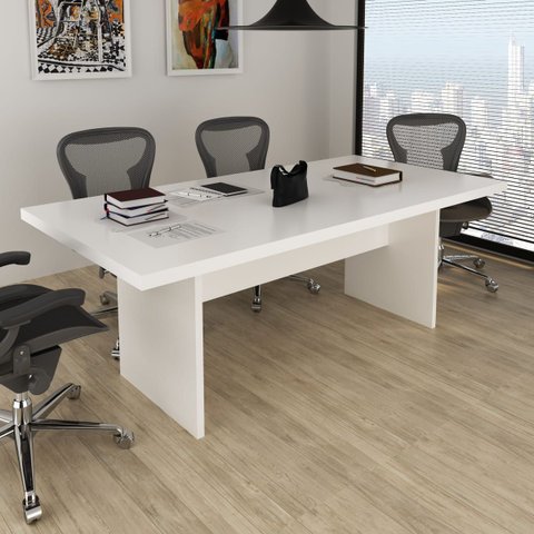Mesa de Reunião para Escritório 200x100cm Me4119 Branco
