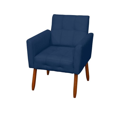 Poltrona Stella Suede Azul Marinho