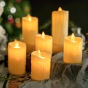 Ver imagem 7 de Kit 3 Velas Decorativa Led 15, 12 e 10cm com Parafina Luz Quente Amarela