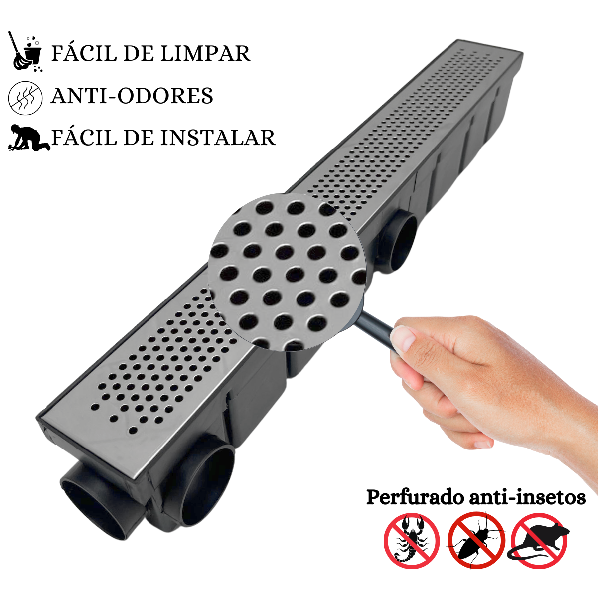 Ralo Borda de Piscina Inox Perfurado 6x50 Cocho Pr - 5
