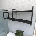 Ver imagem 1 de Prateleira industrial para banheiro aço cor preto prateleiras 30cm cor preto modelo ind04pb