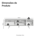 Ver imagem 3 de Rack para TV até 80 Polegadas 160cm com Pés Branco Torino Madesa