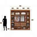 Ver imagem 3 de Guarda Roupa Casal Versatto 2 Portas de Bater 8 Gavetas MDF-MDP com Espelho Cumaru-Fendi Móveis