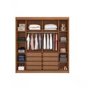 Ver imagem 2 de Guarda Roupa Casal Versatto 2 Portas de Bater 8 Gavetas MDF-MDP com Espelho Cumaru-Fendi Móveis