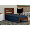 Ver imagem 1 de Cama de Solteiro Londres de Madeira Maciça Angelim Pedra/tauari - Cor Castanho