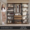 Ver imagem 6 de Guarda-roupa Closet Modulado Valencia 2 Gavetas 188cm Madesa 01