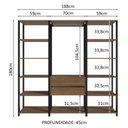 Ver imagem 4 de Guarda-roupa Closet Modulado Valencia 2 Gavetas 188cm Madesa 01