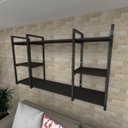 Ver imagem 1 de Prateleira Industrial para Sala Aço Cor Preto Prateleiras 30cm Modelo Ind17