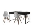 Ver imagem 2 de Conjunto Industrial Filadelfia 120x75 Ferro Preto Tampo Preto 4 Cadeiras Brancas