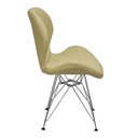 Ver imagem 3 de Cadeira Charles Eames Slim Eiffel Base Metal Cromado - Bege