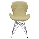 Ver imagem 2 de Cadeira Charles Eames Slim Eiffel Base Metal Cromado - Bege