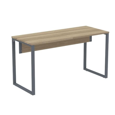 Mesa Escritório P25 Tub Pandin 134 Cm (larg) Tampo Mdp Noce Naturalle Pé Aço Tubular Grafito