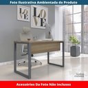 Ver imagem 2 de Mesa Escritório P25 Tub Pandin 134 Cm (larg) Tampo Mdp Noce Naturalle Pé Aço Tubular Grafito