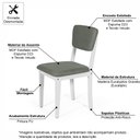 Ver imagem 6 de Mesa de Jantar Redonda Montreal Jade com 4 Cadeiras Estofadas Ella Branco/cinza