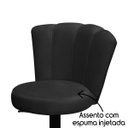 Ver imagem 2 de Cadeira Mocho Pétala Estética com Encosto Girátorio Veludo:veludo Preto
