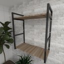 Ver imagem 1 de Prateleira industrial para Sala aço cor preto prateleiras 30cm modelo ind10