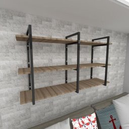 Prateleira Industrial para Sala - Aço Preto - 30cm - Modelo Ind12 - 2