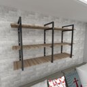 Ver imagem 1 de Prateleira Industrial para Sala - Aço Preto - 30cm - Modelo Ind12