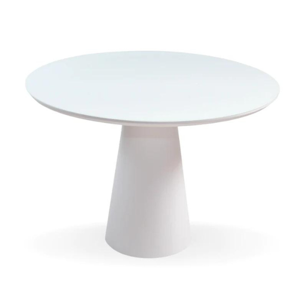 Mesa de Jantar Cone Redonda 120 Cm Laqueada Linn Design Decor Branco - 3