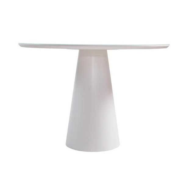 Mesa de Jantar Cone Redonda 120 Cm Laqueada Linn Design Decor Branco - 4