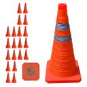 Ver imagem 1 de Cone Obra Retratil Estrada Kit 20 Uni Portatil Sinalizador Segurança Rodovia Guarda Pratico Balizado