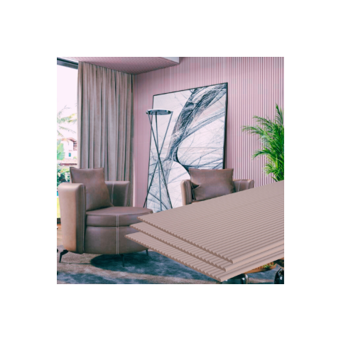 Painel Ripado Canelado/ondulado Cinza 2750 X 445 X 9mm - Caixa com 2 Painéis = 2,5m2